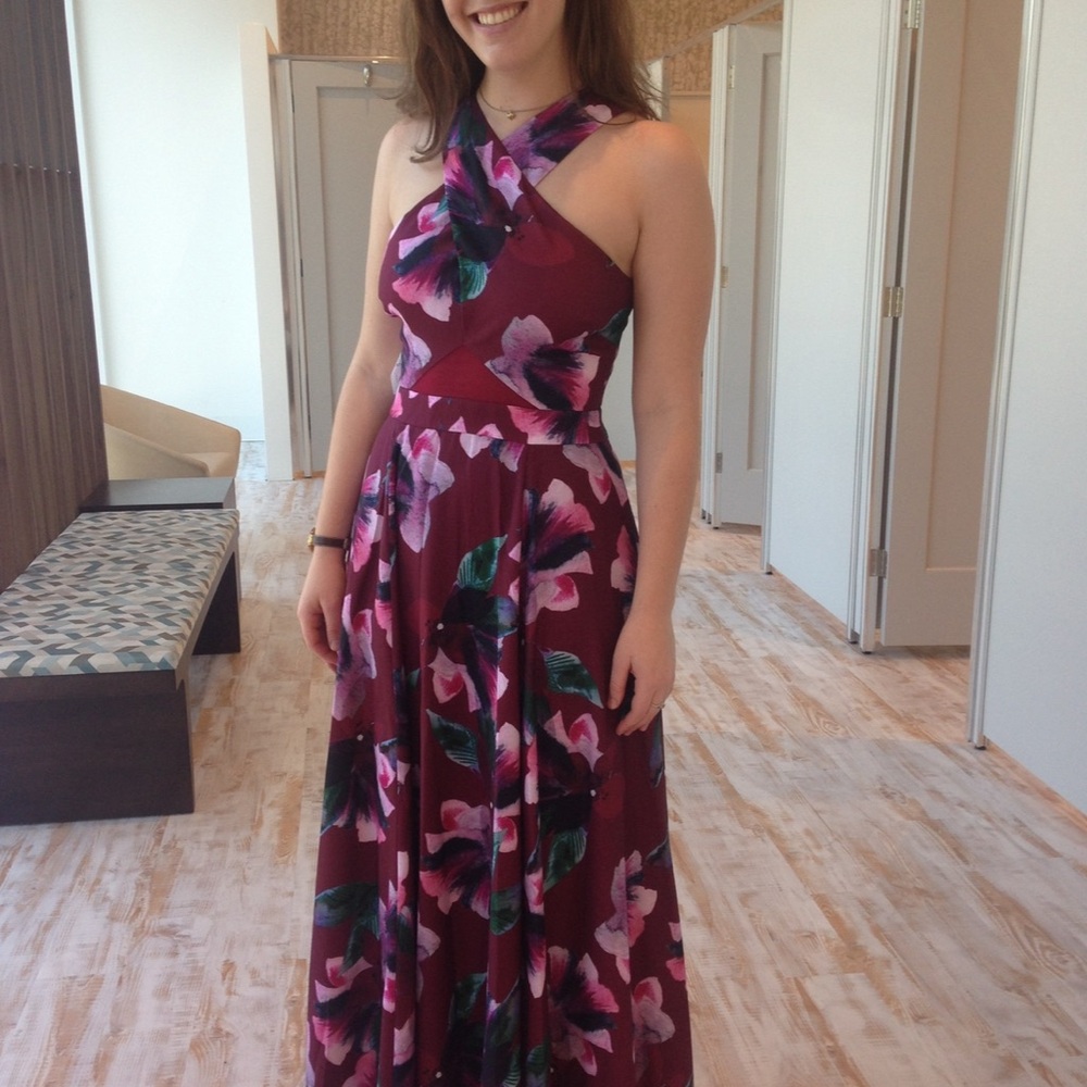 Fame and Partners Floral Evening Gown